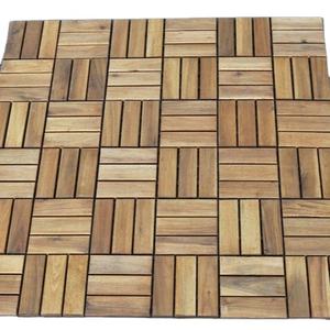 Carreaux de terrasse en bois d'acacia durables de 300x300x24mm sans nœuds avec finition à l'huile de qualité supérieure Design extérieur moderne et techniques lisses - Product Image 6
