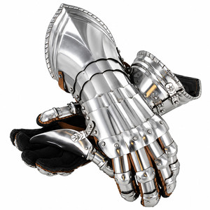 Guantes de Caballero Medievales de Acero, Completamente Pulidos en 3D, con Corte y Estampado Personalizados para Cosplay de Personajes de TV y Cine - Product Image 2