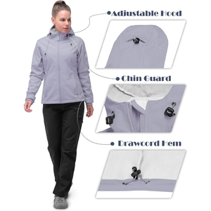 Chaqueta Softshell para Mujer, Ropa de Abrigo para Actividades al Aire Libre, Transpirable, Impermeable, Resistente al Viento, para Uso Diario y Aventuras - Product Image 3