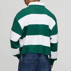 เสื้อโปโลรักบี้แขนยาวสไตล์วินเทจสำหรับผู้ชาย แบบ OEM สั่งทำได้ พิมพ์ลายทาง ผ้าระบายอากาศ ทรงโอเวอร์ไซส์ เสื้อโปโลสำหรับเล่นกีฬา - Product Image 4