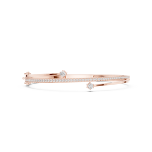 Rose Gold Lab Grown Diamond Tennis Hinged <b>Bangle</b> <b>Bracelet</b> for Women Luxury Fine Jewelry - Product Image 2