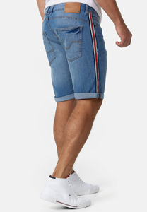 Shorts en jean déchirés pour homme, style vintage, coupe slim, respirant, avec rayures latérales, de haute qualité, pour l'été - Product Image 5