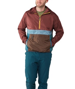 Custom Overhead Half Zip Waterproof Polyester <b>Pullover</b> Windbreaker Black Streetwear Color Blocking <b>Jacket</b> for <b>Men</b> - Product Image 1