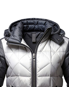 Chaqueta Acolchada con Capucha para Hombre, Color Sólido, Gruesa, Resistente al Viento, Abrigo de Invierno con Cierre de Cremallera, Corte Regular Informal - Product Image 3