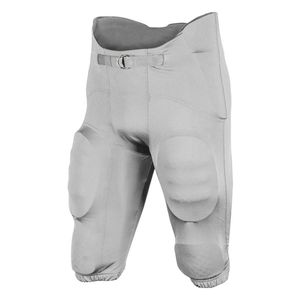 Silver Grey American Football Pants Lace Up Front Closure Integrated Seven Piece Pad Set For Advanced Impact Protection - Product Image 1