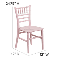 Chaises Chivari empilables en résine plastique rose miniatures et durables pour enfants