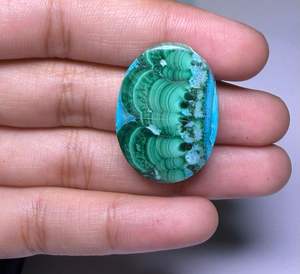 Lot de cabochons en pierre de chrysocolle malachite naturelle - Pierres précieuses en gros, lot de pierres précieuses en vrac et bijoux - Product Image 4