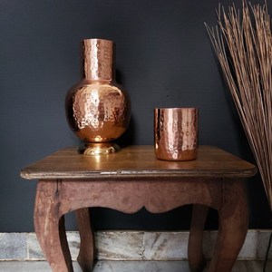 เหยือกน้ำทองแดงแท้แบบตอกลาย พร้อมฝาปิดทองแดง - Product Image 4