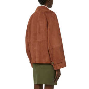 Abrigo Extra Grande Color Marrón Mate para Mujer, Chaqueta Blazer Elegante en Otro Estilo, Cuero Sintético, Talla S-1 - Product Image 3