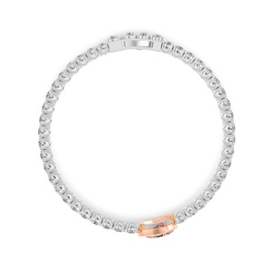 Bracelet luxueux en or rose et or blanc 9 carats avec diamants de laboratoire roses en forme de poire, 9,19 CTW - Product Image 2