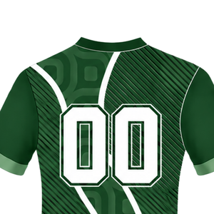 Camiseta de Rugby Verde Oscuro y Blanca, Manga Corta, Cuello en V, Uniforme de Equipo con Diseño Geométrico, Personalizable, Transpirable, Ropa Deportiva para Entrenamiento - Product Image 4