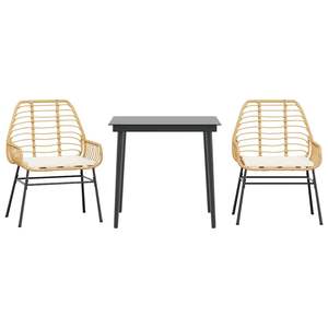 Ensemble de salle à manger de jardin en polyrotin brun moyen avec housses amovibles - Product Image 2