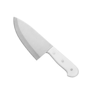 Couteaux utilitaires haut de gamme en acier inoxydable avec lame large incurvée et tranchante et manche à triple rivet blanc pour la viande en cuisine - Product Image 4
