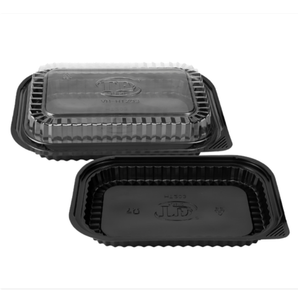 1-2-4 Compartment Disposable <b>Plastic</b> <b>Food</b> <b>Container</b> with Lid Black Takeaway Lunch Box Meal <b>Container</b> <b>Food</b> Storage Box - Product Image 1