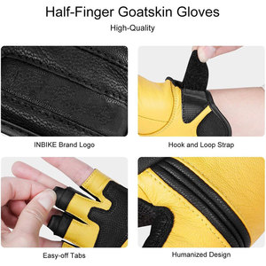 Guantes de Motocicleta sin Dedos de Cuero, Protección Completa, Antideslizantes, Acolchados, para Ciclismo, Gimnasio, Diseño Personalizado - Product Image 4
