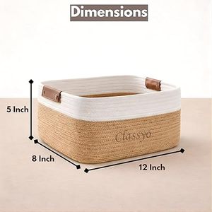 Customised Jute Cotton <b>Storage</b> Gift <b>Basket</b> <b>Rectangle</b> case Closet Packing Wedding Organizer Box Jute <b>Basket</b> Handwoven <b>Basket</b> Bins - Product Image 2