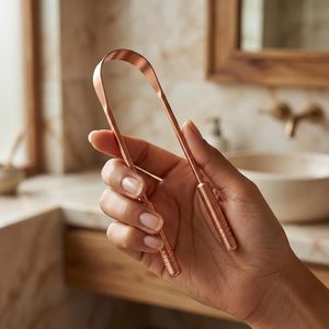 ที่ขูดลิ้นทองแดงแท้ ฆ่าเชื้อแบคทีเรีย ขจัดคราบ ลดกลิ่นปาก ผลิตภัณฑ์จากผู้ผลิตในอินเดีย - Product Image 5