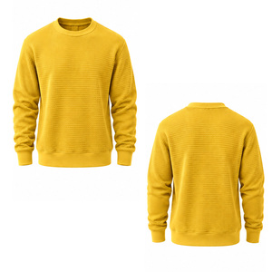 Sweat-shirt en tricot gaufré surdimensionné pour hommes, streetwear décontracté, vente en gros - Product Image 6