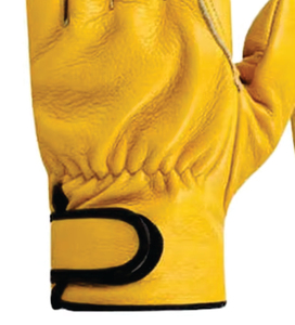 FURUNDA Goatskin Leather Work Gloves (EN388 Certified)-Wing Thumb Cotton Liner Reinforced Palm Elastic <b>Wristlet</b> Size L for - Product Image 5
