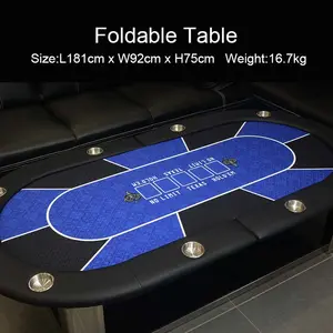 高品質8人用カスタマイズ可能折りたたみ式テキサスホールデムポーカーテーブルプロフェッショナルカジノポーカーテーブル