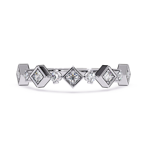 Bague en or 10 carats contemporaine et raffinée, ornée d'un diamant de laboratoire rond certifié IGI, aux lignes élégantes et détails luxueux - Product Image 1