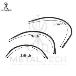 Agujas de Tejer para Extensiones de Cabello con Curva en C, de Metal Negro Mate, Herramientas de Costura Resistentes para Tramas, Trenzas y Montaje de Pelucas - Product Image 2