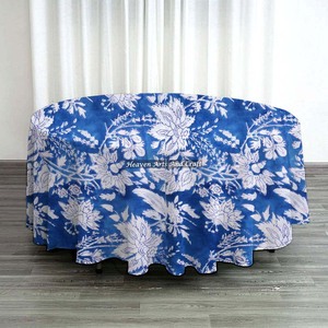 Mantel Redondo de Algodón Floral Tejido a Mano con Estampado Premium, Ecológico, de 60x60 Pulgadas, para Eventos y Cenas - Product Image 3