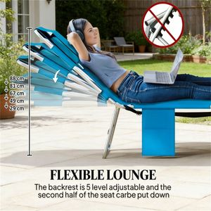 Chaise longue d'extérieur bleu clair pour bronzer et profiter du jardin - Product Image 2