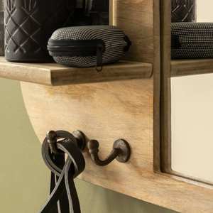 Miroir ovale Vandana Optima Flux en bois de manguier clair - Product Image 2