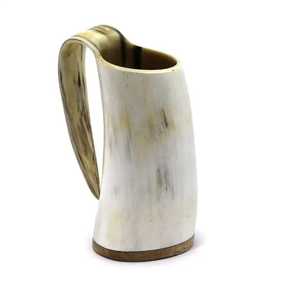 Handmade Polished Buffalo Horn Mug Modern Natural Shape Carved <b>Dragon</b> Design Durable <b>Art</b> Collectible - Product Image 2