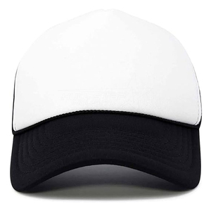 Trending White <b>Black</b> Contrast 6-Panel Adjustable Snapback Cap Unisex Casual Adult Hat Polyester Cotton Fabric OEM Services - Product Image 1