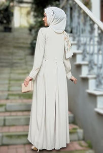 Abaya Modesta para Mujeres Musulmanas, Estilo Flare, Larga hasta el Suelo, Manga Larga, Ligera, Transpirable, Elástica en Cuatro Direcciones, de Secado Rápido - Product Image 2