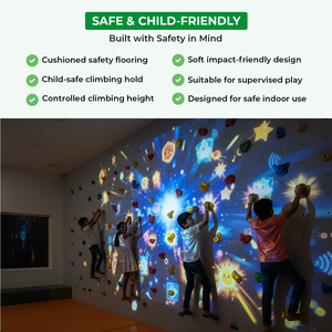 Mur d'escalade intérieur pour enfants Eshark |   Système de jeu interactif |   8 pieds x 6 pieds |   Matériau ABS sûr |   Gonflable |   INEK00016 - Product Image 5