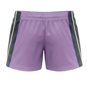 Pantalones Cortos de Netball Sublimados Unisex en Gris Lavanda, Ropa Deportiva de Poliéster Ligera con Paneles Laterales para Entrenamiento y Partidos - Product Image 2