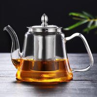 Assortiment de théières créatives en céramique/verre, capacité 1,5 L, sans BPA, avec poignée en verre résistant à la chaleur, pour des boissons aux herbes authentiques