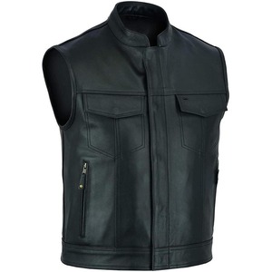 Chaleco de Cuero PU para Hombre, Más Vendido, en Diferentes Estilos, Color Sólido - Product Image 2