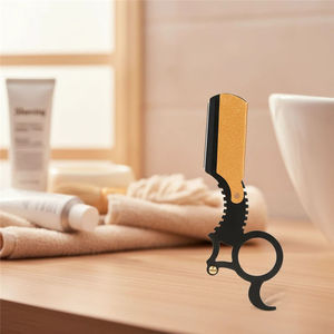Superior Quality Professional Ring Barber <b>Razor</b> Beard Hair Cutting Stainless Steel <b>Single</b> <b>Blade</b> Lightweight Barbershop Use - Product Image 2