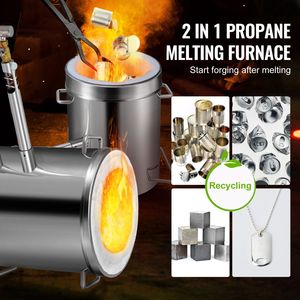 Horno de Fusión de Propano de Gran Capacidad 12KG, Kit de Acero Inoxidable con Crisol para Forja, Horno de Metalurgia Doméstica - Product Image 2