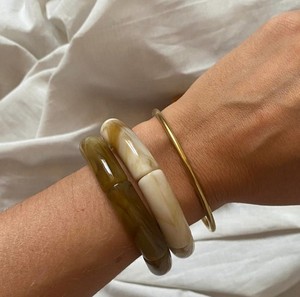Luxury Resin Tube Bangle <b>Bracelet</b> Set Handmade Minimalist Fashion Jewelry Elegant Wrist Accessory - Product Image 1