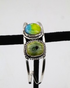 Mix Gemstone German <b>Silver</b> <b>Cuff</b> <b>Bracelet</b> Handmade Adjustable Boho Ethnic Statement Jewelry for Women - Product Image 4