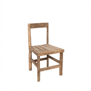 Silla de Comedor de Madera Maciza, Moderna y Rústica, con Respaldo, Silla de Cocina de Madera, Asiento Estilo Teca Natural, Muebles para Comedor - Product Image 1