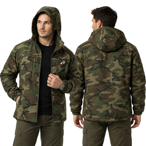 Casual Style Custom Woodland <b>Camo</b> Hood Tactical <b>Jacket</b> Outdoor Softshell Hunting Style Utility Windbreaker Men's <b>Jackets</b> Hoodies - Product Image 1