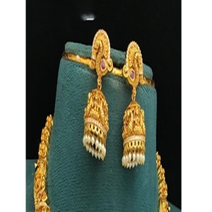 ชุดสร้อยคอและต่างหูทำจากทองคำโบราณคุณภาพระดับพรีเมี่ยมที่มีเสน่ห์สำหรับงานแต่งงานของผู้หญิงและงานปาร์ตี้ - Product Image 2