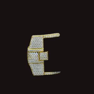 New Arrival Moissanite Diamond Chronograph Fancy Black Rubber Band Stylish Half <b>Iced</b> <b>Out</b> Diamond Unisex Classy Wrist <b>Watch</b> - Product Image 5