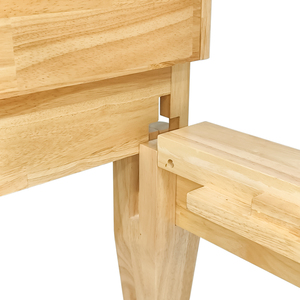 ชุดห้องนอนไม้ยางพาราจากผู้ผลิต OEM/ODM ประเทศเวียดนาม พร้อมเตียงแบบไม่ต้องใช้เครื่องมือประกอบ 4 ชิ้น ชุดเฟอร์นิเจอร์ห้องนอนไม้สไตล์มินิมอล - Product Image 4