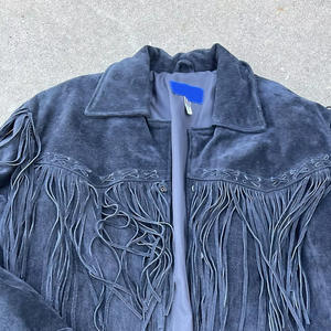 Vestes en daim de qualité supérieure, avec franges, respirantes, design et taille personnalisés, coupe ajustée, pour femmes. - Product Image 3