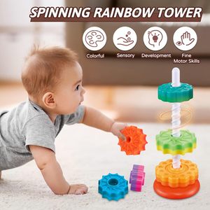 6 Pièces Jouets d'empilage rotatifs, Anneaux d'empilage arc-en-ciel, Jouet sensoriel <span class=keywords><strong>Montessori</strong></span> pour bébés et tout-petits filles et garçons - Product Image 5