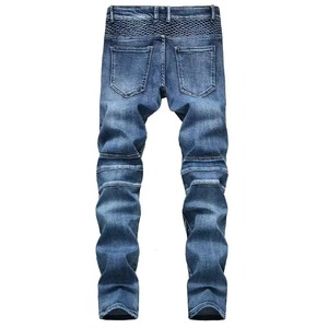 Men's New Casual Motorcycle <b>Jeans</b> Breathable Solid <b>Button</b> Summer Winter Hip Hop Street Riding Stretch Slim Fit Straight - Product Image 3