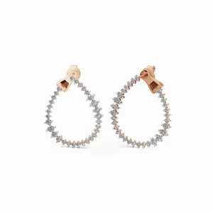 Pendientes de Diamantes Venus Celestial Frame en Corte Redondo, Oro Rosa de 18K, 62 Piezas de Diamantes, Joyería Fina para Mujer - Product Image 4