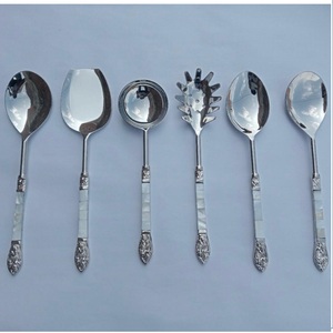 Couverts de luxe pour hôtel, finition brillante, design courbé à la main, avec manche incrusté d'os, accessoires de table et de cuisine - Product Image 1